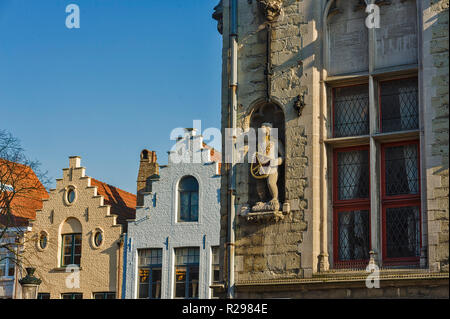 Brügge, Belgien: Die Loge des Bürgerlichen (Poortersloge). Es als Treffpunkt an der Genootschap van Witte Bier (Gesellschaft der weiße Bär) verwendet wurde. Stockfoto