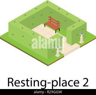 Rastplatz Symbol. Isometrische Darstellung der ruhestätte Vektor Symbol für Web Stock Vektor