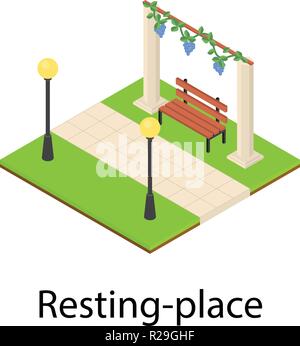 Park Place Symbol. Isometrische Darstellung von Park Place vektor Symbol für Web Stock Vektor