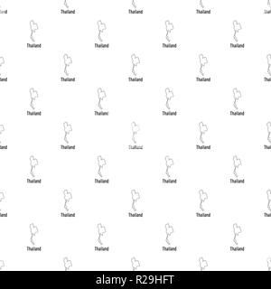 Thailand Karte dünne Linie. Einfache Abbildung von Thailand Karte Vektor auf weißem Hintergrund Stock Vektor