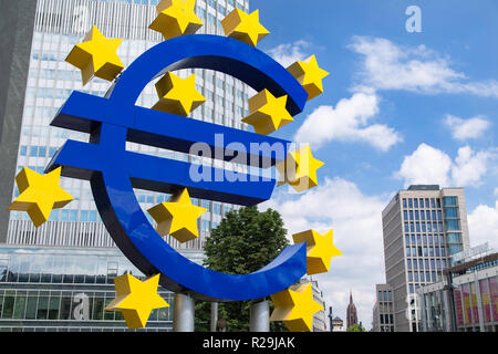 Euro anmelden Willy Brandt Platz, Frankfurt, Hessen, Deutschland Stockfoto