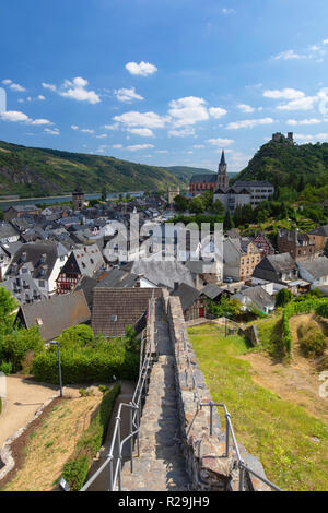 Alte Stadtmauer, Oberwesel, Rheinland-Pfalz, Deutschland Stockfoto