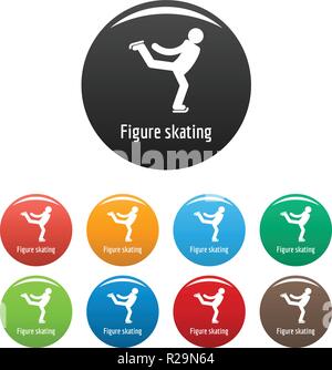 Eiskunstlauf Symbol. Einfache Abbildung: eiskunstlauf Vector Icons Set Color isoliert auf weißem Stock Vektor