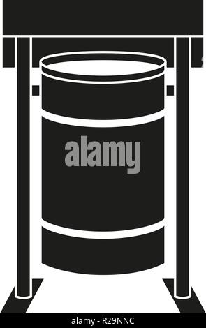 Black and white park trash bin silhouette Stock Vektor
