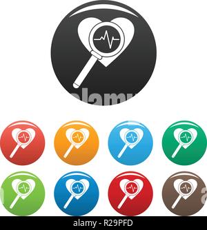 Herzsymbol. Einfache Abbildung von Herzen Vector Icons Set Color isoliert auf weißem Stock Vektor
