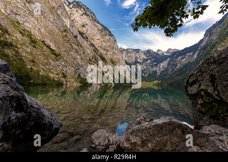 Obersee in Konigsee, Nationalpark Berchtesgaden, Bayern, Deutschland Stockfoto
