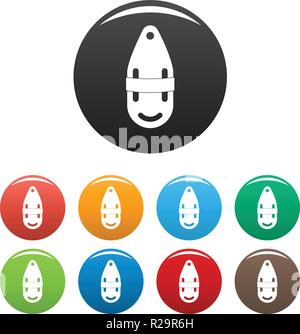 Kunststoff "bobber" Symbol. Einfache Abbildung von Kunststoff bobber Vector Icons Set Color isoliert auf weißem Stock Vektor