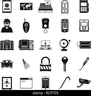 Einbrecher, Räuber mugger plunderer Symbole gesetzt. Einfache Abbildung von 25 Einbrecher, Räuber mugger plunderer Vector Icons für Web Stock Vektor