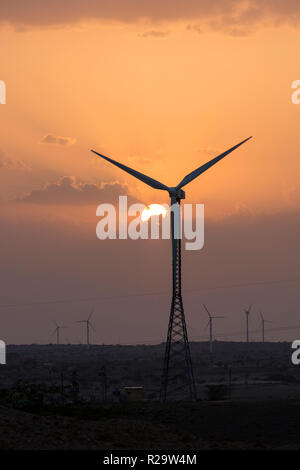 Windmühle in Jaisalmer Bereich in Rajasthan State of india Stockfoto