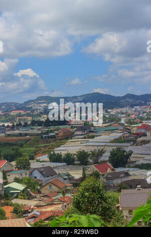 Blick über die bunten Dalat in Vietnam. Stockfoto