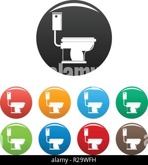 Wc Symbol. Einfache Abbildung: wc Vector Icons Set Color isoliert auf weißem Stock Vektor