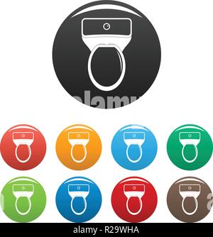 Wc-Symbol. Einfache Abbildung: Toilette Vector Icons Set Color isoliert auf weißem Stock Vektor
