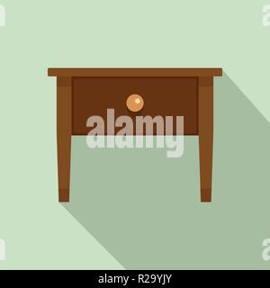 Holz Nachttisch Symbol. Flache Darstellung von Holz Nachttisch vektor Symbol für Web Design Stock Vektor
