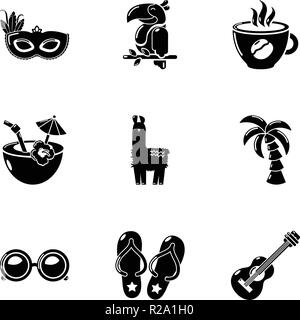 Sunrise Symbole gesetzt, einfachen Stil Stock Vektor