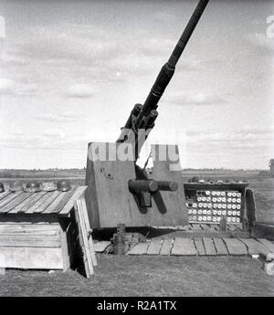 Flugabwehrstellung Wehrmacht Luftwaffe - German Air Force Fliegerabwehr Position Stockfoto