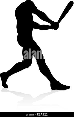 Baseball Player Silhouette Stock Vektor