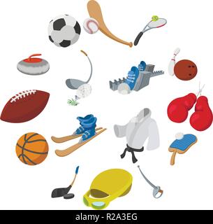 Sport cartoon Symbole auf weißem Hintergrund Stock Vektor