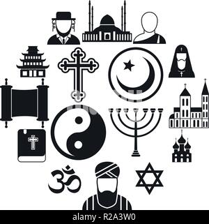 Religion einfache Symbole für Web und mobile Geräte Stock Vektor