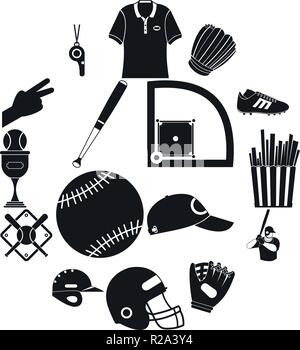 American Football schwarz einfache Symbole für Web und mobile Geräte Stock Vektor