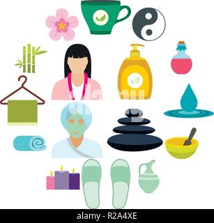 Spa flachbild Symbole für Web und mobile Geräte Stock Vektor