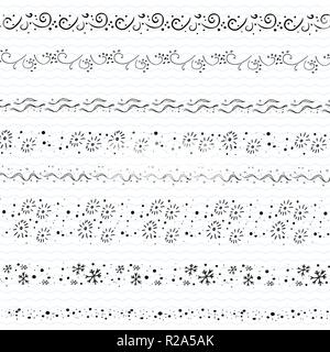 Hand doodle Grenzen Frames gezeichnet Stock Vektor