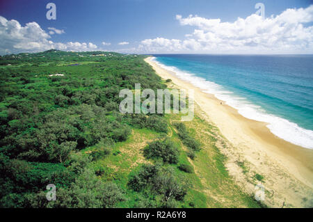 Australien: Luftaufnahme von marcoola Beach an der Sunshine Coast in Queensland Stockfoto