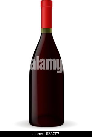 Flasche Rotwein Stock Vektor