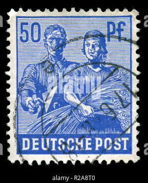 Briefmarke aus Deutschland, Alliierte Besetzung 1945-1949 in der sowjetischen Zone - Allgemeine Reihe Stockfoto