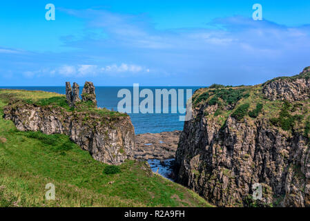 Dunseverick Castle, County Antrim, Nordirland Stockfoto