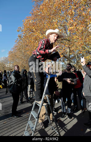 Sonntag Redner und Zuhörer bei Speakers Corner, in der Nähe von Marble Arch, Hyde Park, London, UK Stockfoto