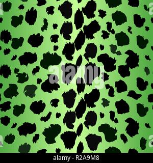 Eine Sammlung von vier verschiedenen grün Tier Hintergrund drucken. leopard Nahtlose wiederholbar. Eps 10 Vektor. Stock Vektor