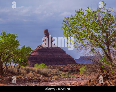 Einstellung Henne Butte, Tal der Götter in der Nähe von Bluff, Utah. Stockfoto