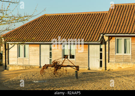 Folly Farm in der Nähe von Bristol, Ansicht von einer der Unterkünfte Blöcke Stockfoto