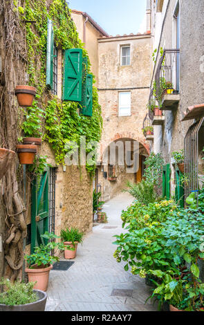 Malerische Anblick in Capalbio, malerischen Dorf in der Provinz von Grosseto. Toskana, Italien. Stockfoto