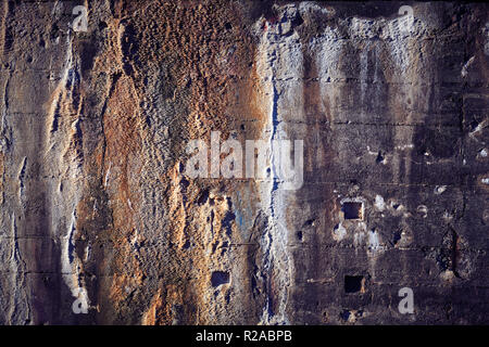 Grunge alte verwitterte Betonmauer, Hintergrund oder Textur. Stockfoto