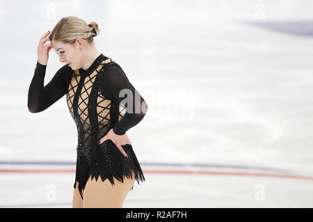 MegaSport Arena, Moskau, Russland. 16 Nov, 2018. Gracie Gold (USA), 16. NOVEMBER 2018 - Eiskunstlauf: ISU Grand Prix 2018/2019 Russland Grand Prix der Frauen 2018 kurzes Programm bei MegaSport Arena, Moskau, Russland. (Foto von Sho Tamura/LBA SPORT Stockfoto