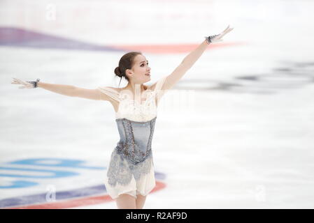 MegaSport Arena, Moskau, Russland. 16 Nov, 2018. Alina Zagitova (RUS), 16. NOVEMBER 2018 - Eiskunstlauf: ISU Grand Prix 2018/2019 Russland Grand Prix der Frauen 2018 kurzes Programm bei MegaSport Arena, Moskau, Russland. (Foto von Sho Tamura/LBA SPORT Stockfoto
