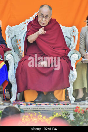 Tokio, Japan. 17. Nov, 2018. Der 14 Dalai Lama besucht einen Talk' - wir sind eine Familie -' im Hibiya Open-Air-Concert Hall in Tokio, Japan, am 17. November 2018. Quelle: Lba Co.Ltd./Alamy leben Nachrichten Stockfoto