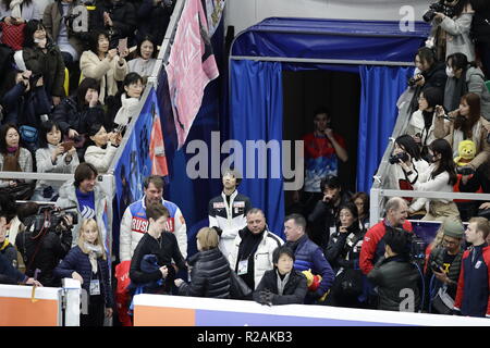 Mega Sport, Moskau, Russland. 16 Nov, 2018. Yuzuru Hanyu (JPN), 16. NOVEMBER 2018 - Eiskunstlauf: Die offizielle Schulung während der ISU Grand Prix Eiskunstlauf 2018/2019 Rostelecom Cup von Mega Sport, Moskau, Russland. Quelle: LBA/Alamy leben Nachrichten Stockfoto