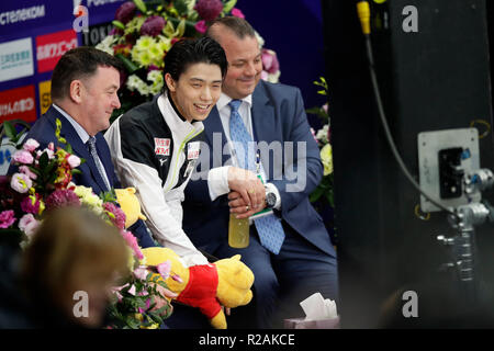 Mega Sport, Moskau, Russland. 17. Nov, 2018. Yuzuru Hanyu (JPN), 17. NOVEMBER 2018 - Eiskunstlauf: Die Männer Kür während der ISU Grand Prix Eiskunstlauf 2018/2019 Rostelecom Cup von Mega Sport, Moskau, Russland. Quelle: LBA/Alamy leben Nachrichten Stockfoto