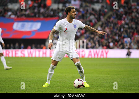 London, Großbritannien. 18. November 2018. Kyle Walker aus England während der UEFA Nationen Liga Liga eine Gruppe 4 Match zwischen England und Kroatien im Wembley Stadium am 18. November 2018 in London, England. (Foto von Matt Bradshaw/phcimages.com) Credit: PHC Images/Alamy Stockfoto