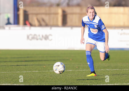 Birmingham, Großbritannien. 18. November 2018. Birmingham City Emma Follis. BCFC Frauen 3 - 0 West Ham Frauen Peter Lopeman/Alamy leben Nachrichten Stockfoto