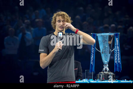 London, Großbritannien. Nov 2018 18. David und Romeo Beckham während der NITTO ATP-Finale in London 2018 in der O2, London, England am 18. November 2018. Foto von Andy Rowland. Credit: Andrew Rowland/Alamy leben Nachrichten Stockfoto