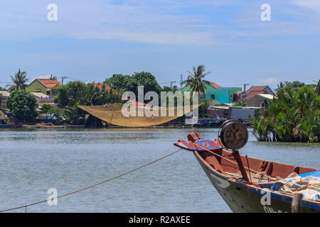 Fischerhütte und net in Hoi An Vietnam Stockfoto