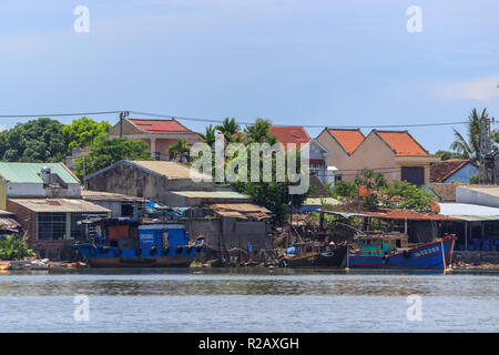 Fischerhütte und net in Hoi An Vietnam Stockfoto