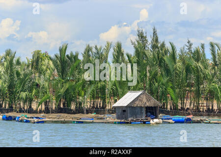 Fischerhütte und net in Hoi An Vietnam Stockfoto