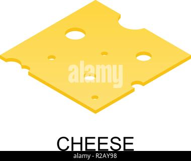 Schnittkäse Symbol. Isometrische von schnittkäse Vektor Symbol für Web Design auf weißem Hintergrund Stock Vektor