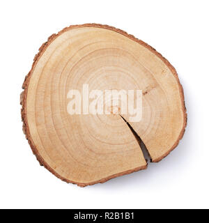 Holz Stativ für warme Gerichte der Ansicht von oben, auf weißem Hintergrund Stockfoto