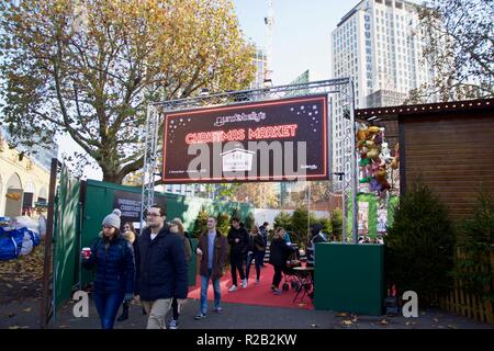 Underbelly Weihnachtsmarkt 2018 in Southbank, London, UK Stockfoto