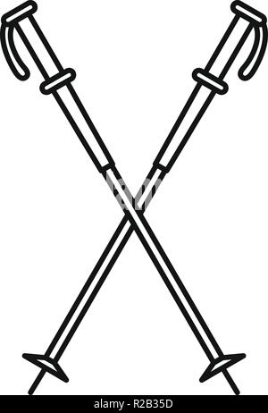 Nord Walking Sticks Symbol. Überblick Abbildung: Nord Walking Sticks vektor Symbol für Web Design auf weißem Hintergrund Stock Vektor